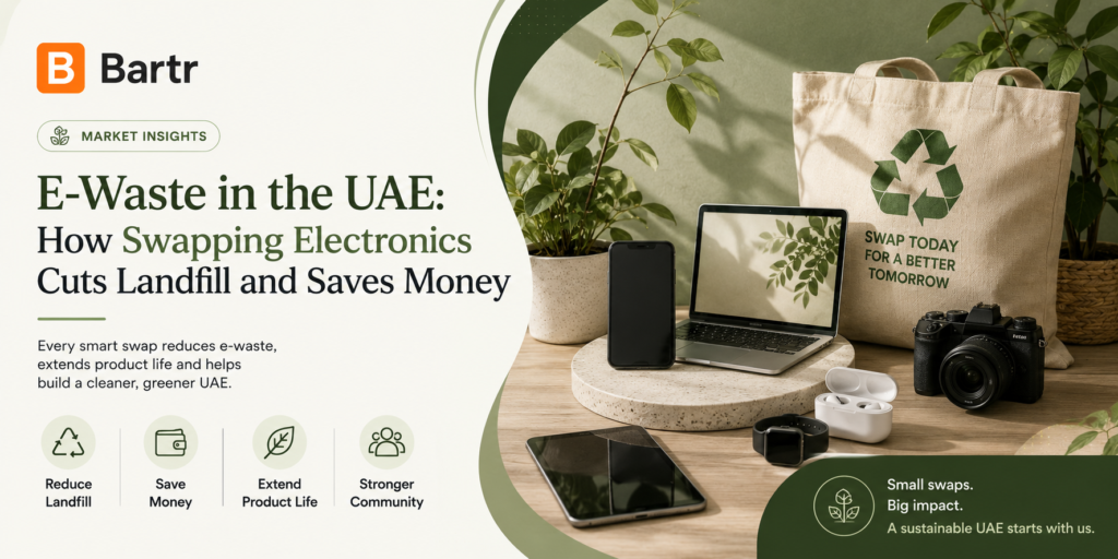Used electronics sorted for reuse instead of e-waste disposal in the UAE.